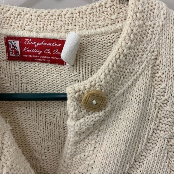 Binghamton Knitting Co Sweater Womens Medium Cardigan Button Front Preppy Knit - Picture 5 of 9